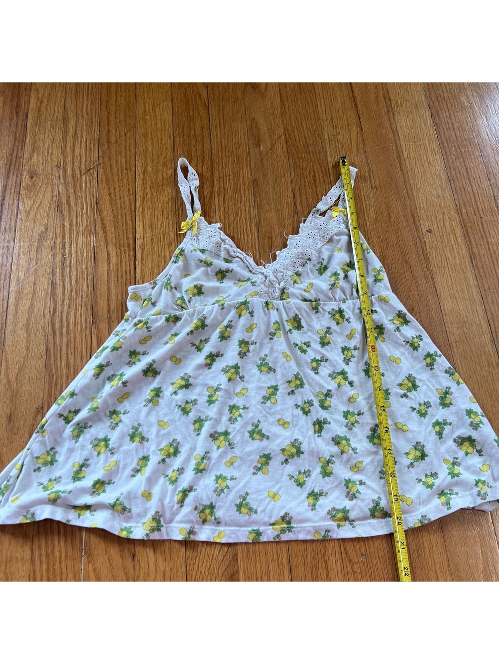 Vintage Y2K lemon print babydoll tank top